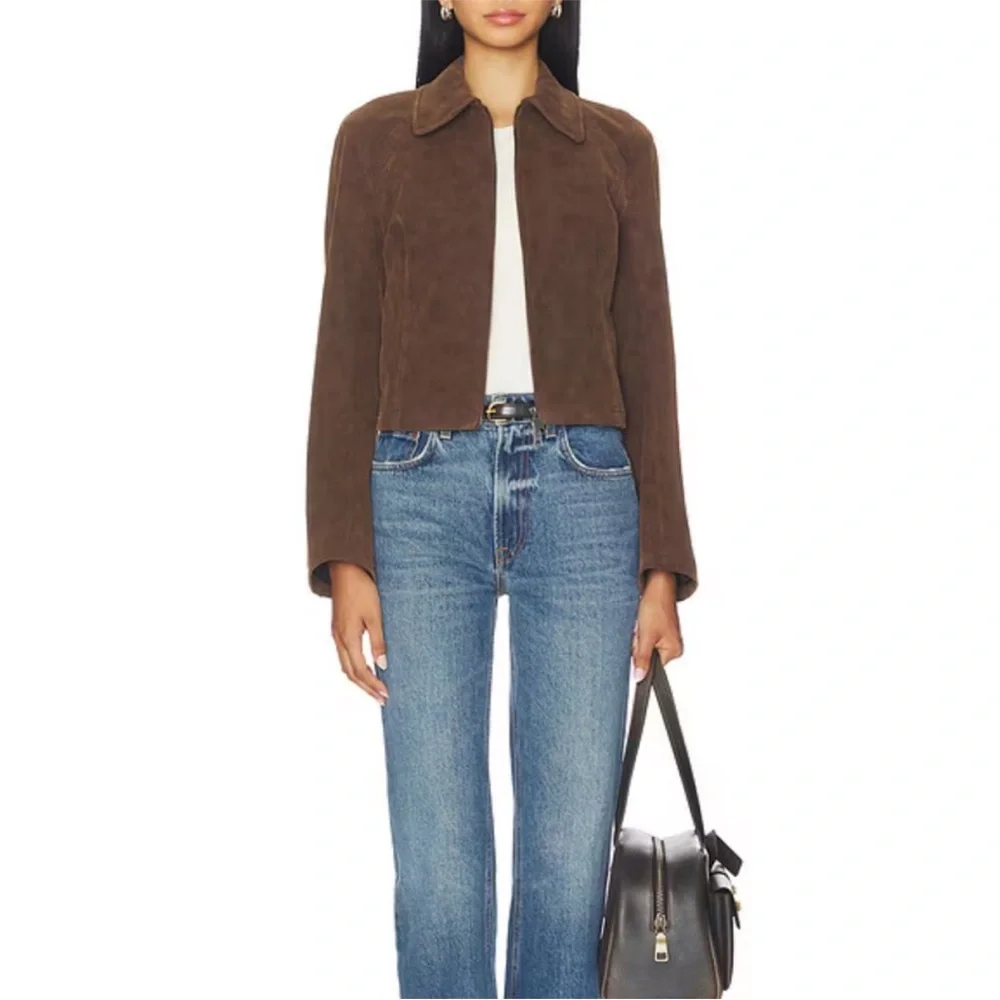 Free People X We The Free River Faux Suede Jacket in Double Espresso - Picture 4 of 7